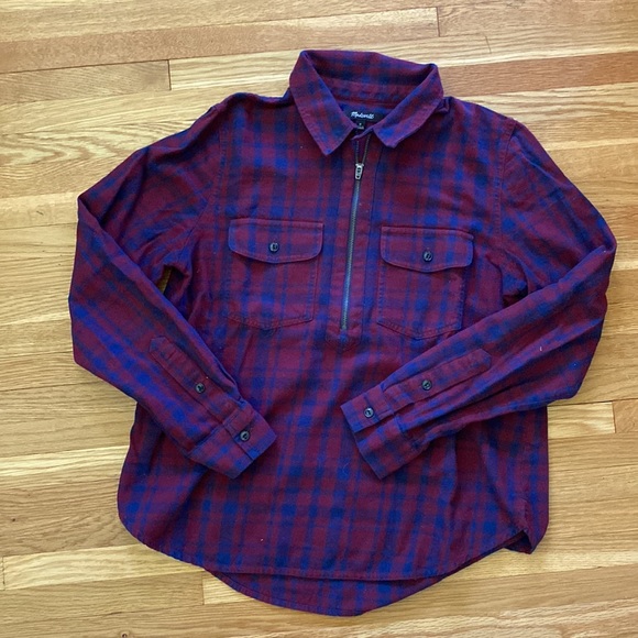 Madewell Flannel Zip-Front Popover Shirt in McKinney Plaid - Picture 3 of 8